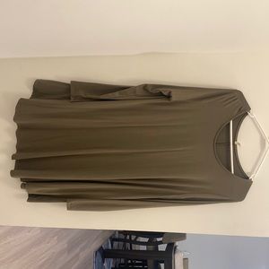 Long sleeve olive green dress